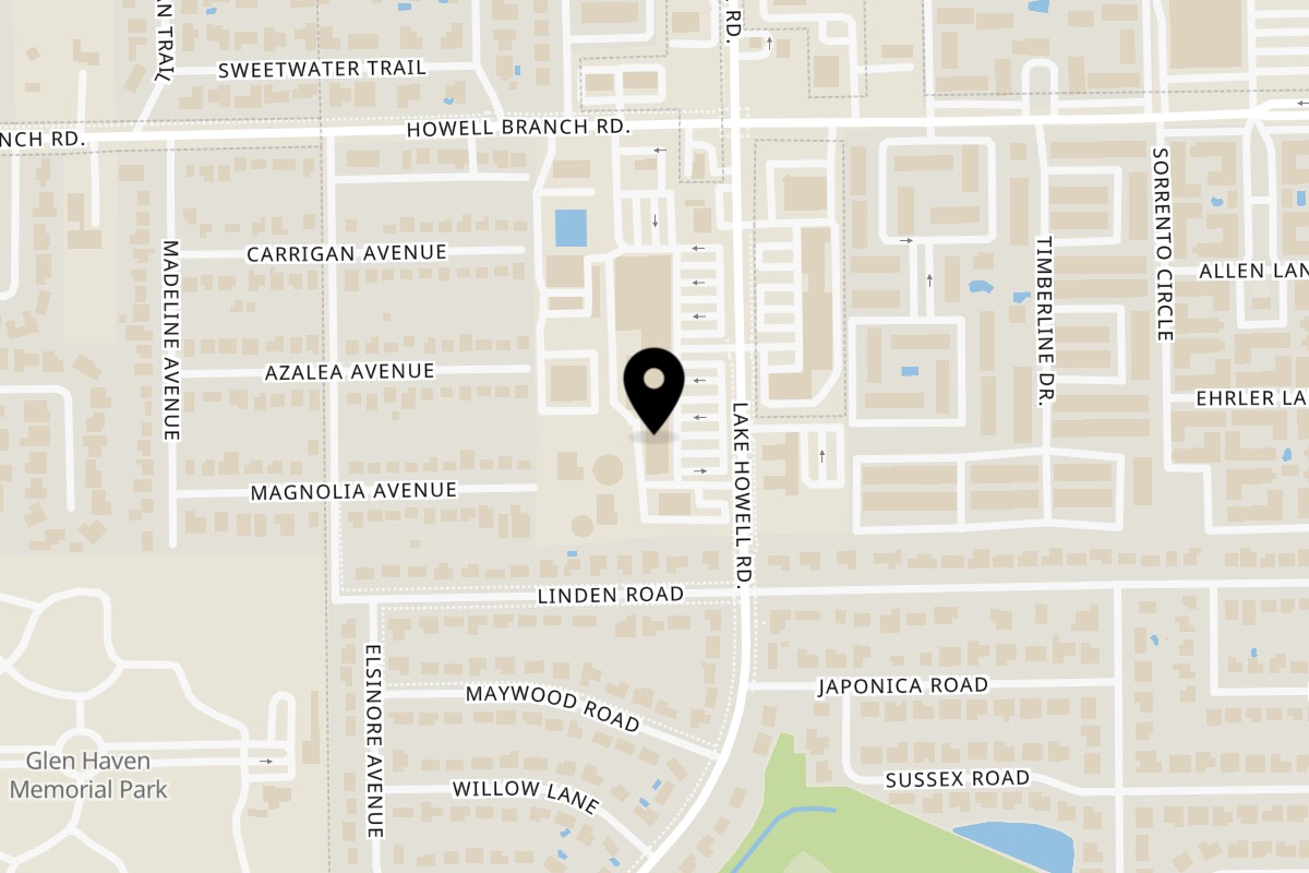 Map showing the location of Boardwalk Pizza on 5419 Lake Howell Rd in Winter Park